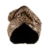 Glov Dwustronny turban do włosów z mikrofibry i wegańskiej satyny szybkie suszenie anti-frizz Cheetah