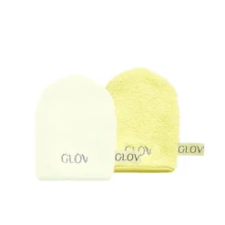 Glov Iconic Mitt Water-Only Skin zestaw rękawiczek do demakijażu i oczyszczania twarzy Baby Banana + Ivory 2szt