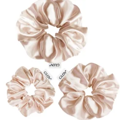 Glov Satin Scrunchies gumki do włosów S/M/L Champagne 3szt