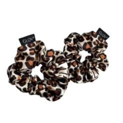 Glov Satin Scrunchies satynowe gumki do włosów M Cheetah 2szt