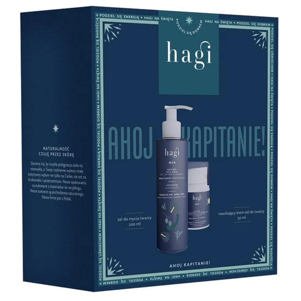Hagi Ahoj Kapitanie! zestaw żel do mycia twarzy 200ml + krem-żel nawilżający do twarzy 50ml