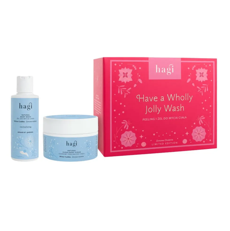 Hagi Have a Wholly Jolly Wash zestaw peeling do ciała 200ml + żel do mycia ciała 150ml