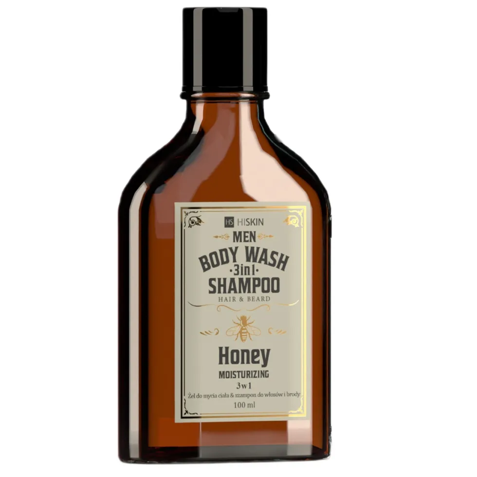 HiSkin Men Whisky żel do mycia ciała i szampon do włosów i brody 3w1 Honey 100ml