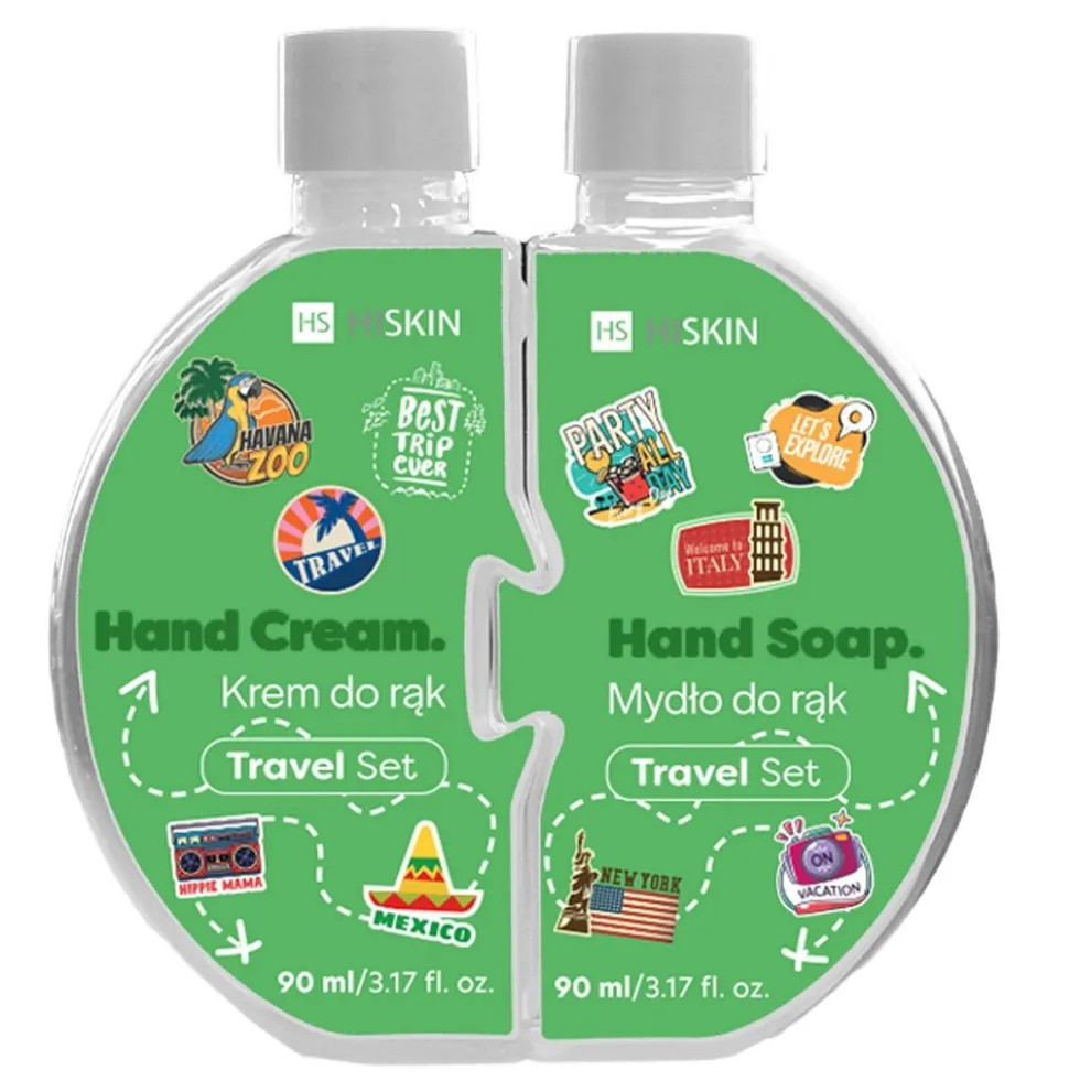 HiSkin Puzzle Travel zestaw krem do rąk 90ml + mydło do rąk 90ml