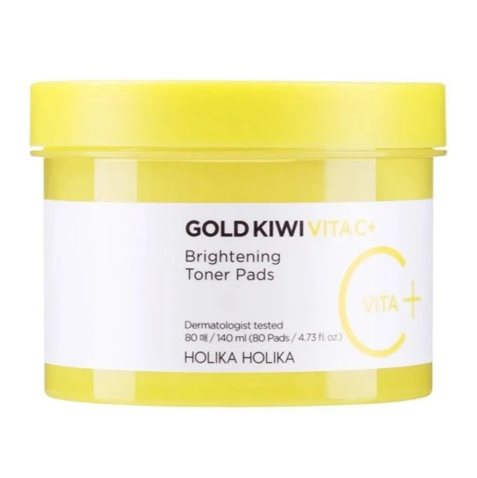 HOLIKA HOLIKA Gold Kiwi Vita C+ Brightening Toner Pads rozjaśniające płatki do twarzy 80szt