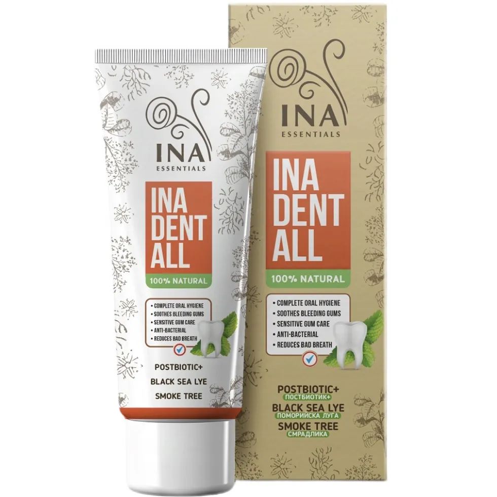 INA ESSENTIALS Ina Dent-All naturalna pasta do zębów bez fluoru 75ml