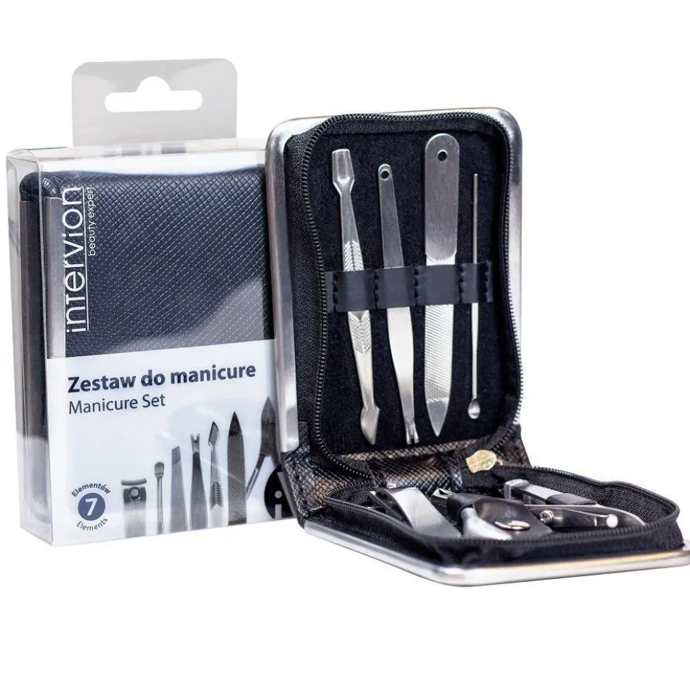 Inter Vion Black Leather zestaw do manicure 7szt.