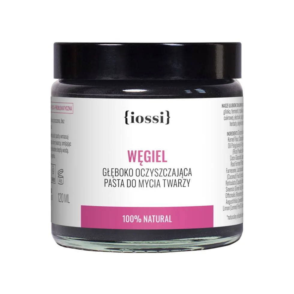 Iossi Węgiel oczyszczająca pasta do mycia twarzy z węglem aktywnym algami i zieloną herbatą 120ml
