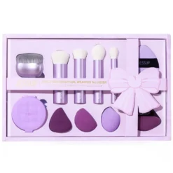 JESSUP Luxury Purple Face Architect Collection zestaw pędzli i gąbeczek do makijażu 11szt.