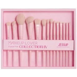 JESSUP Makeup Lover Crystal Pink Collection IV zestaw pędzli do makijażu T495 14szt.