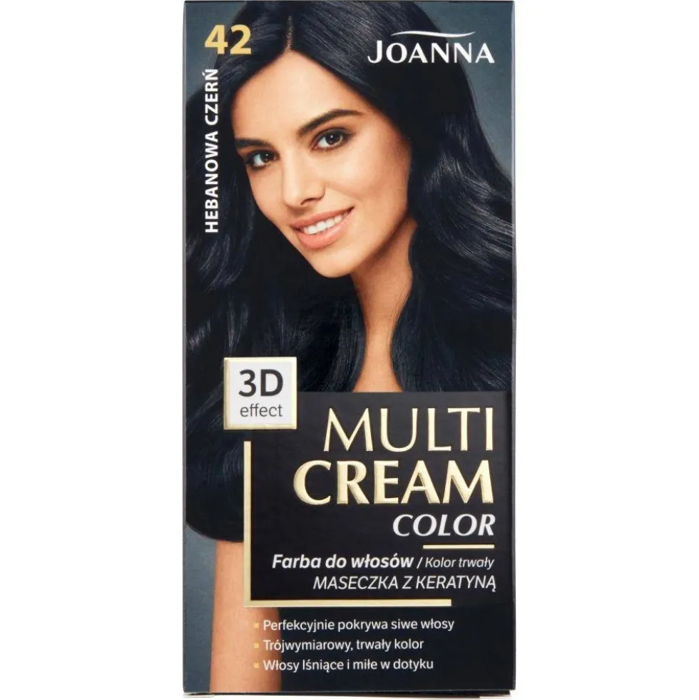 Joanna Multi Cream Color farba do włosów 42 Hebanowa Czerń