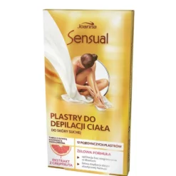 Joanna Sensual plastry do depilacji ciała do skóry suchej Ekstrakt z Grejpfruta 12szt + tubka z oliwką łagodzącą 10ml