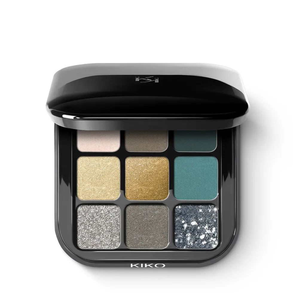 KIKO Milano Glamour Multi Finish Eyeshadow Palette paleta 9 cieni do powiek o różnym wykończeniu 06 Green Vibes