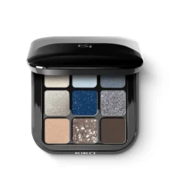 KIKO Milano Glamour Multi Finish Eyeshadow Palette paleta 9 cieni do powiek o różnym wykończeniu 05 Blue Variations