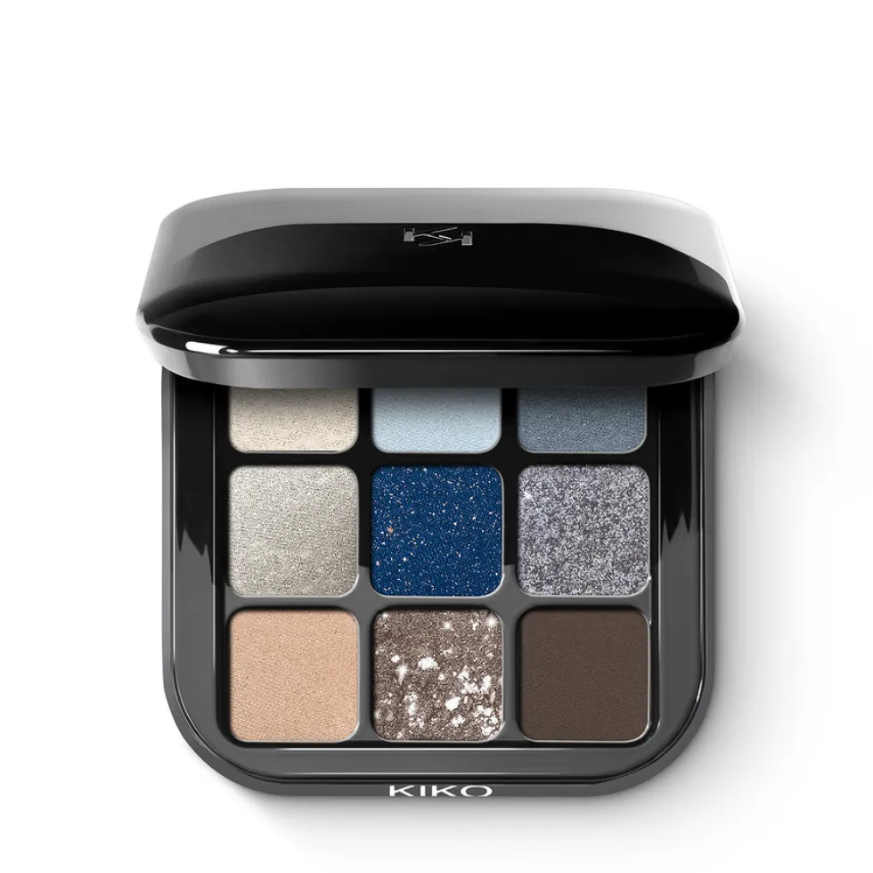 KIKO Milano Glamour Multi Finish Eyeshadow Palette paleta 9 cieni do powiek o różnym wykończeniu 05 Blue Variations