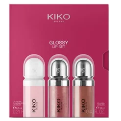 KIKO Milano Glossy Lip błyszczyk do ust 2x6.5ml + pielęgnacyjny krem do ust z efektem powiększenia objętości 6.5ml