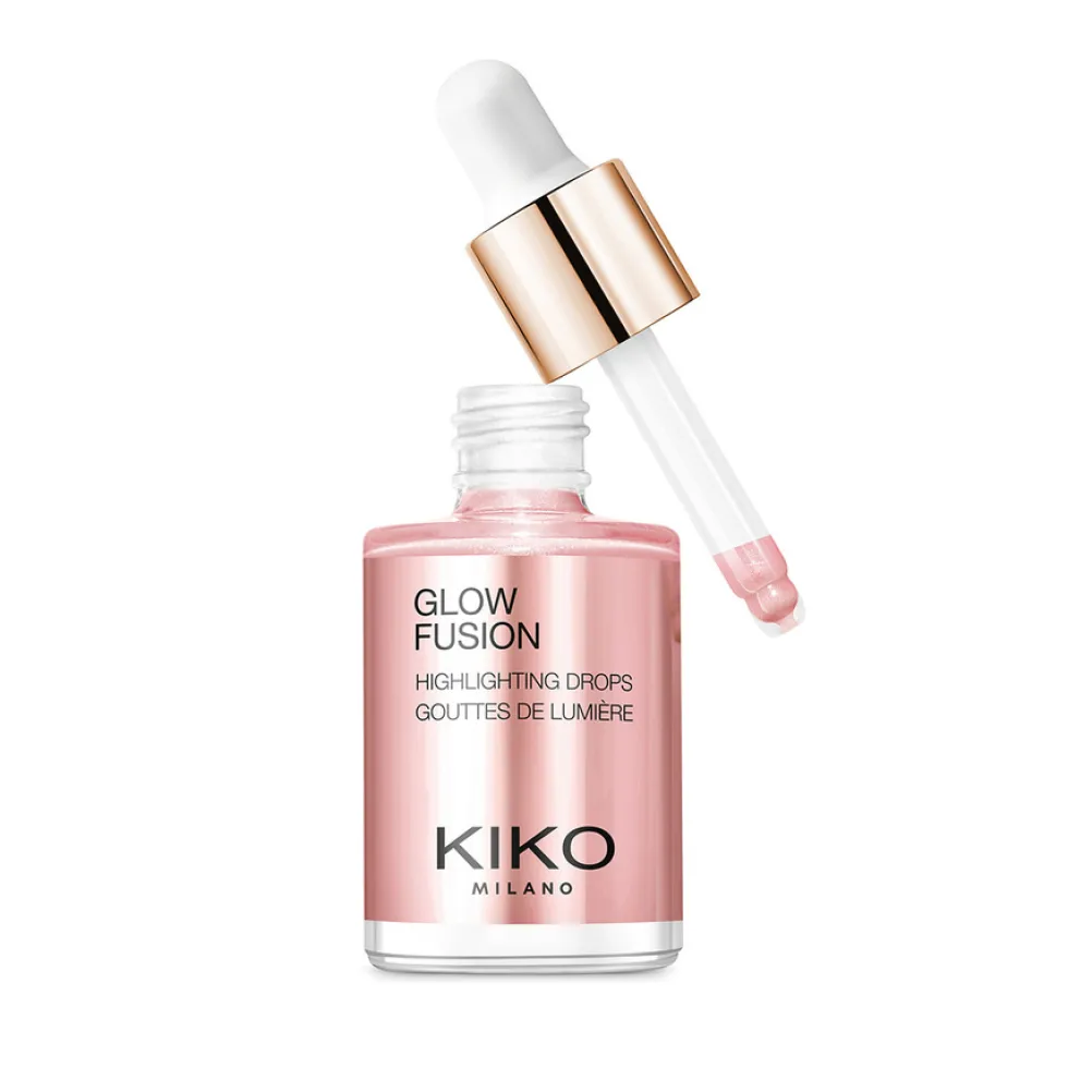 KIKO Milano Glow Fusion Highlighting Drops metaliczny rozświetlacz do twarzy w płynie 01 Platinum Rose 9.5ml