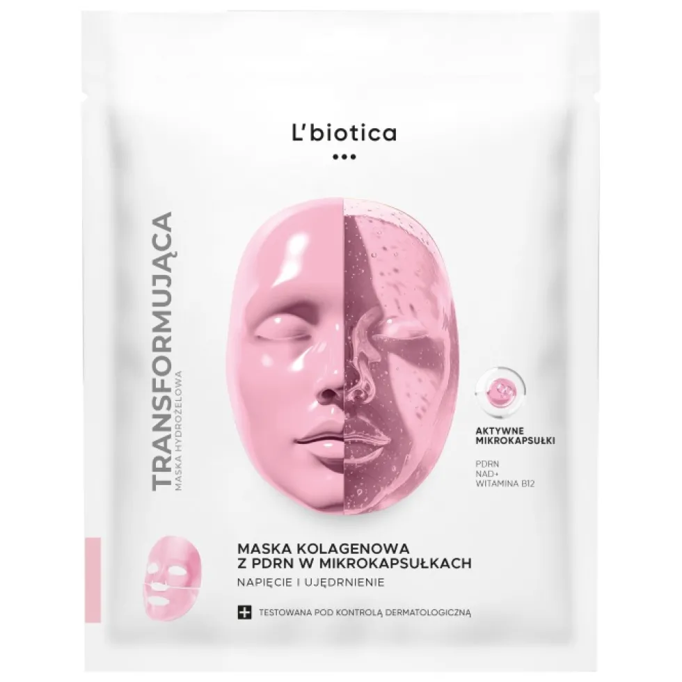 L'biotica Maska kolagenowa z PDRN w mikrokapsułkach Napięcie i Ujędrnienie 1szt.