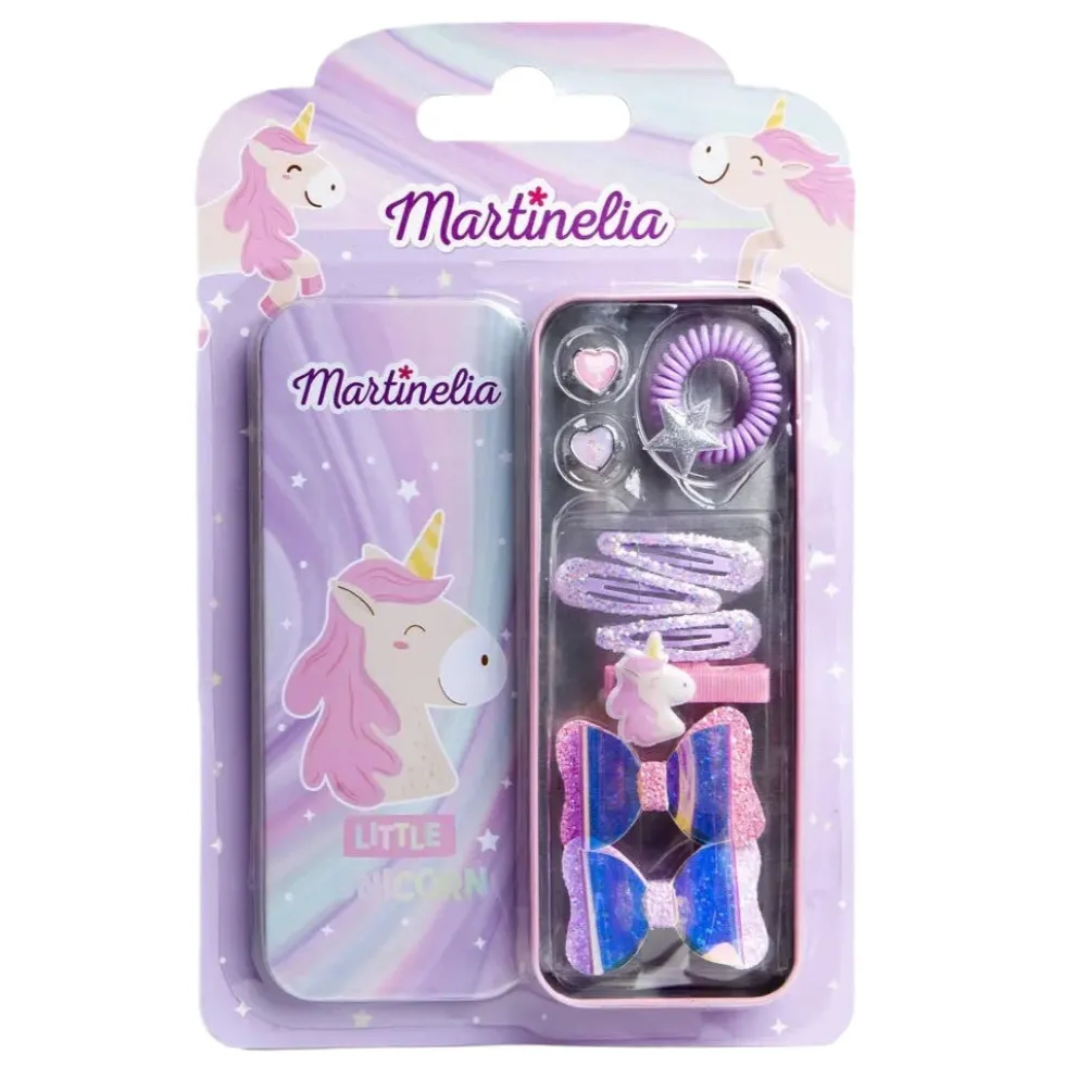 Martinelia Little Unicorn zestaw ozdób do włosów dla dzieci w metalowym pudełku