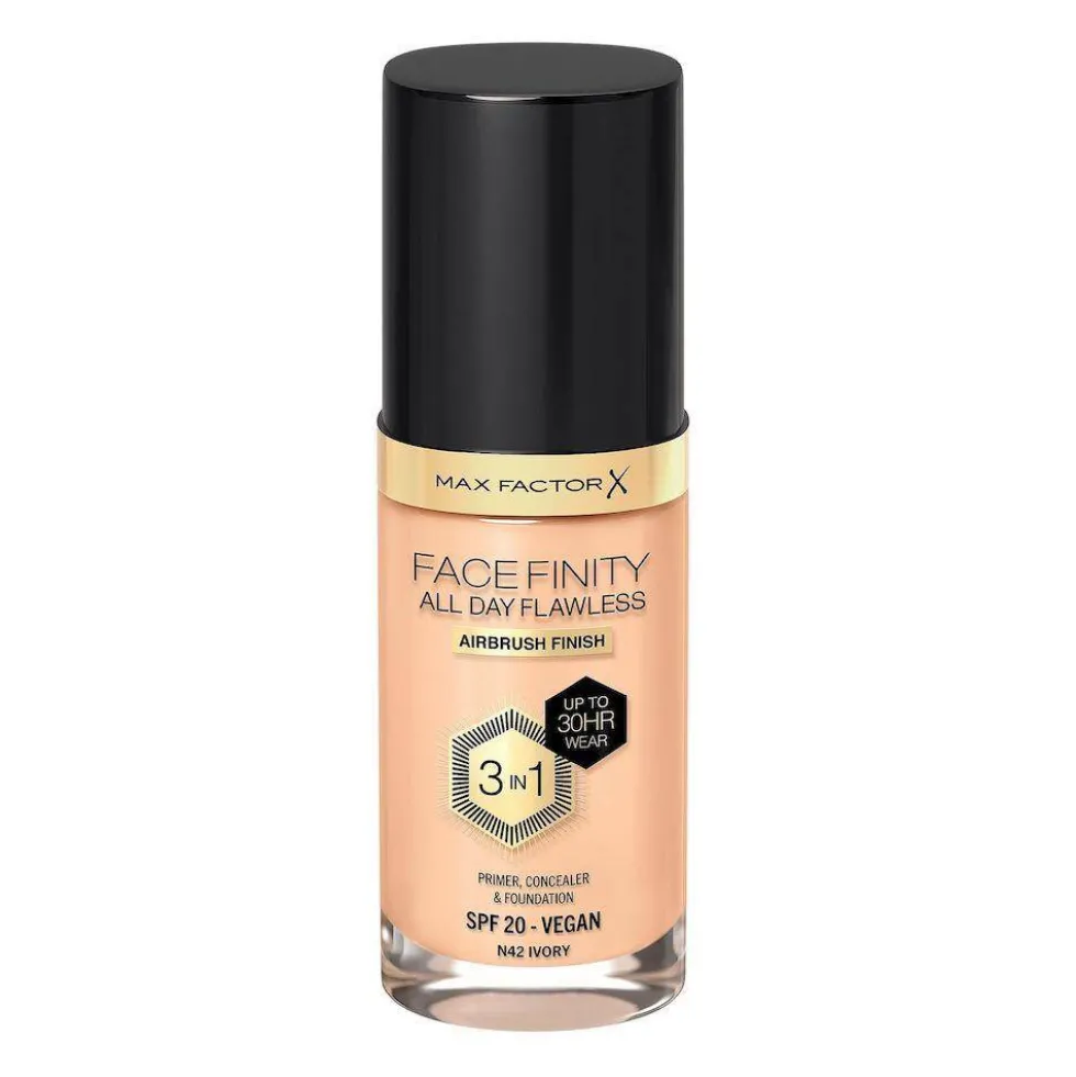Max Factor Facefinity All Day Flawless 3w1 kryjący podkład w płynie N42 Ivory 30ml