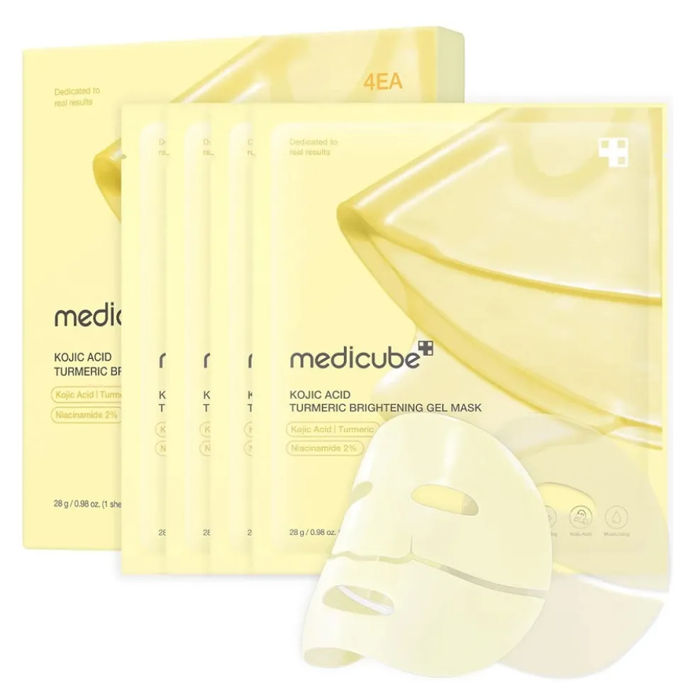 Medicube Kojic Acid Turmeric Brightening Gel Mask rozświetlająca maska do twarzy 4x28g
