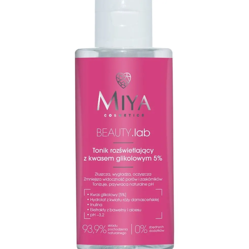 Miya Cosmetics BEAUTY Lab tonik rozświetlający z kwasem glikolowym 5% 150ml