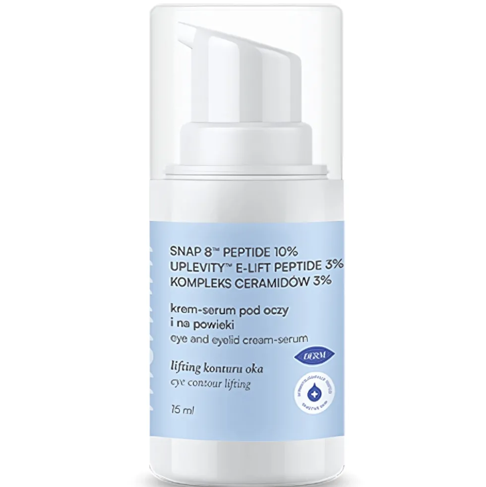 Mohani Liftingująco-ujędrniające serum-krem pod oczy i na powieki z peptydami i ceramidami 15ml