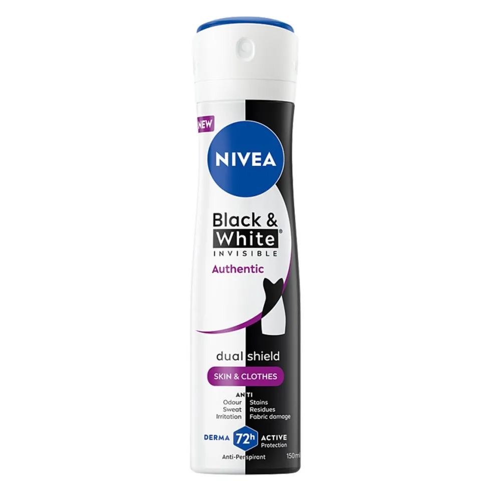Nivea Black&White Invisible Authentic antyperspirant spray 150ml