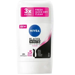 Nivea Black&White Invisible Clear antyperspirant w sztyfcie 50ml