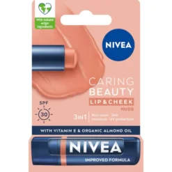 Nivea Caring Beauty pielęgnująca pomadka do ust 3w1 Nude 4.8g