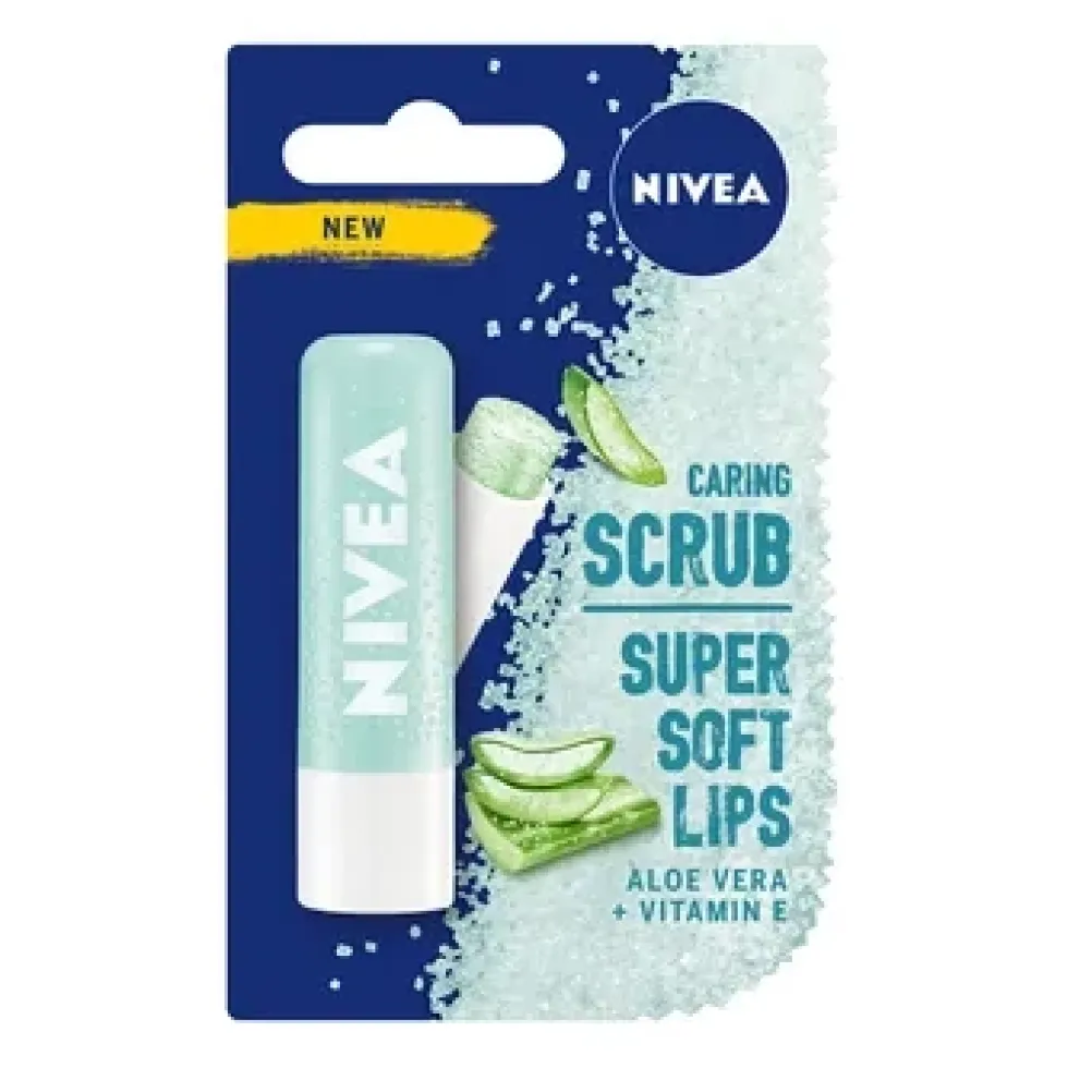 Nivea Caring Scrub pielęgnujący peeling do ust Aloes 4.8g