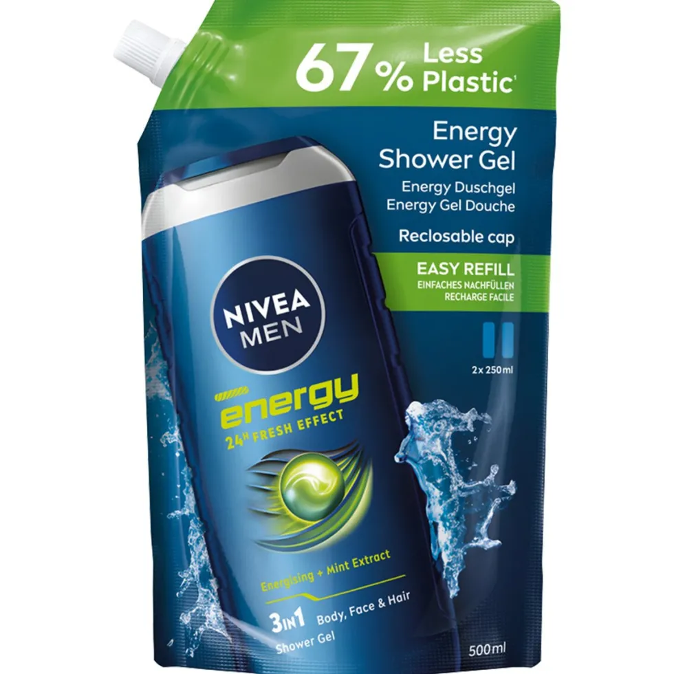 Nivea Men Energy żel pod prysznic opakowanie uzupełniające 500ml