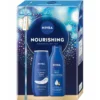 Nivea Nourishing zestaw pielęgnujący żel pod prysznic 250ml + odżywcze mleczko do ciała 250ml