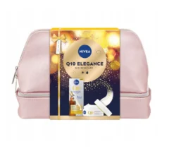 Nivea Q10 Elegance zestaw podwójnie aktywne serum do twarzy 30ml + ujędrniający krem na dzień SPF15 50ml + kosmetyczka