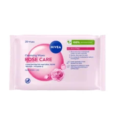Nivea Rose Care chusteczki oczyszczające 3w1 25szt