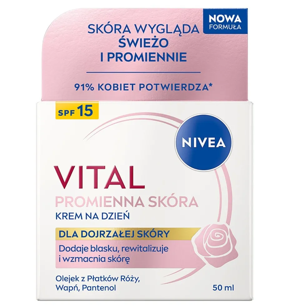 Nivea Vital Promienna Skóra przeciwzmarszczkowy krem na dzień SPF15 50ml