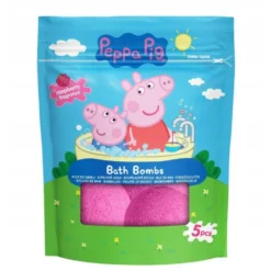 Peppa Pig Bath Bombs musujące kule do kąpieli Malina 5x50g