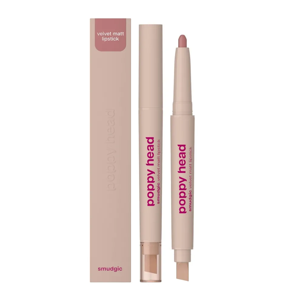 Poppy Head Smudgic matowa pomadka w kredce 04 Bare Illusion 0.85g