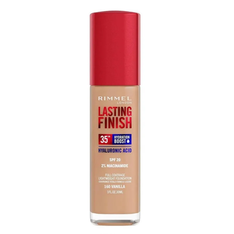Rimmel Lasting Finish 35H silnie nawilżający i długotrwale kryjący podkład do twarzy z filtrem SPF20 160 Vanilia 30ml