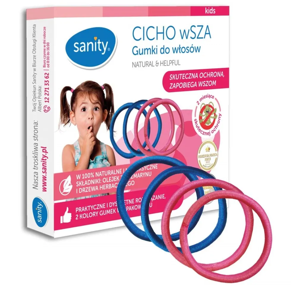 Sanity Kids CICHO wSZA gumki na wszy 4szt