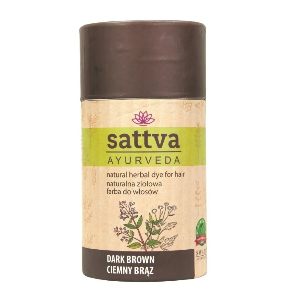 Sattva Natural Herbal Dye for Hair naturalna ziołowa farba do włosów Dark Brown 150g
