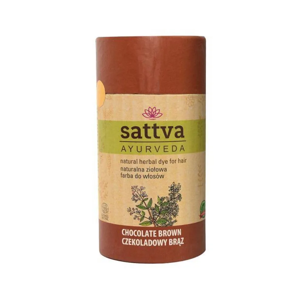 Sattva Natural Herbal Dye for Hair naturalna ziołowa farba do włosów Chocolate Brown 150g