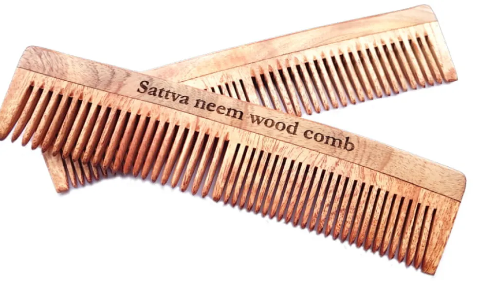 Sattva Neem Wood Comb grzebień z drzewa Neem 19cm