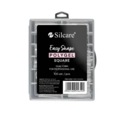 Silcare Easy Shape Polygel formy do akrylożelu Clear Dual Square 100szt.