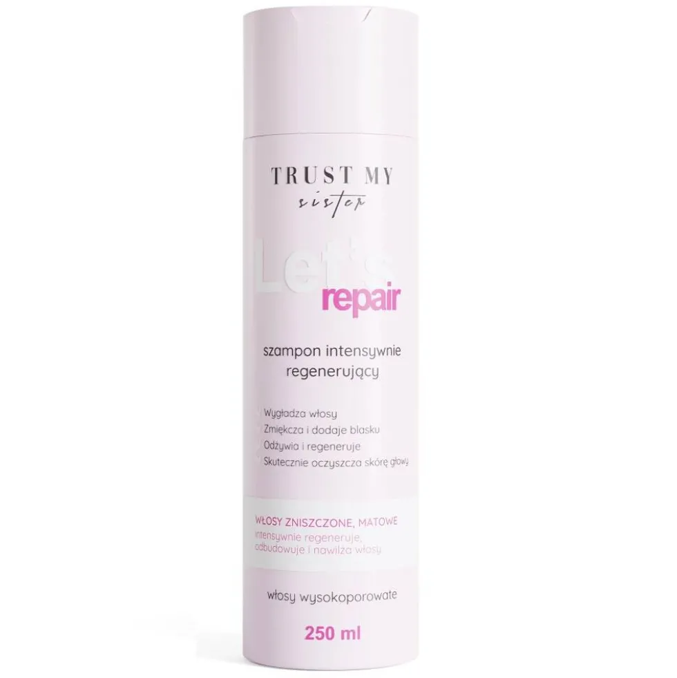 Trust My Sister Let's Repair szampon do włosów wysokoporowatych intensywnie regenerujący 250ml