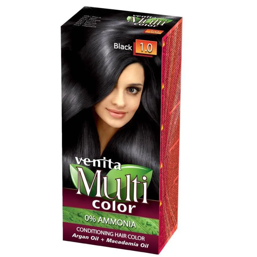 Venita MultiColor pielęgnacyjna farba do włosów 1.0 Czerń