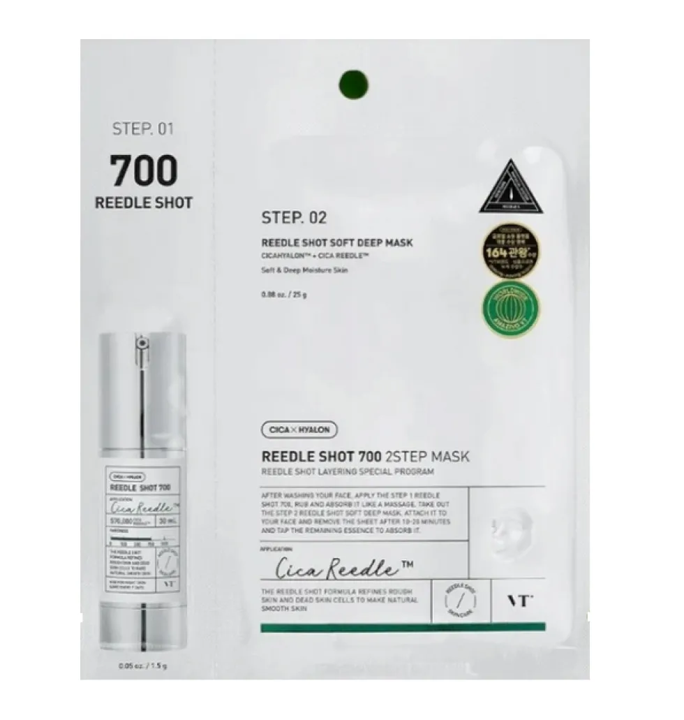 VT Cosmetics Reedle Shot 700 2Step Mask dwuetapowy zabieg z technologią mikroigieł 26.5g