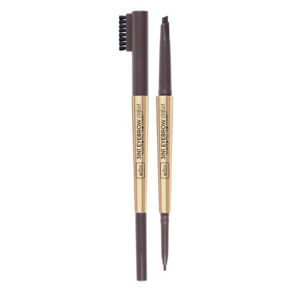 Wibo 3in1 Eyebrow Stylist kredka do brwi z grzebykiem 2 Dark Brown
