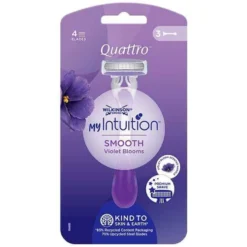 Wilkinson My Intuition Quattro Smooth Violet Bloom jednorazowe maszynki do golenia dla kobiet 3szt