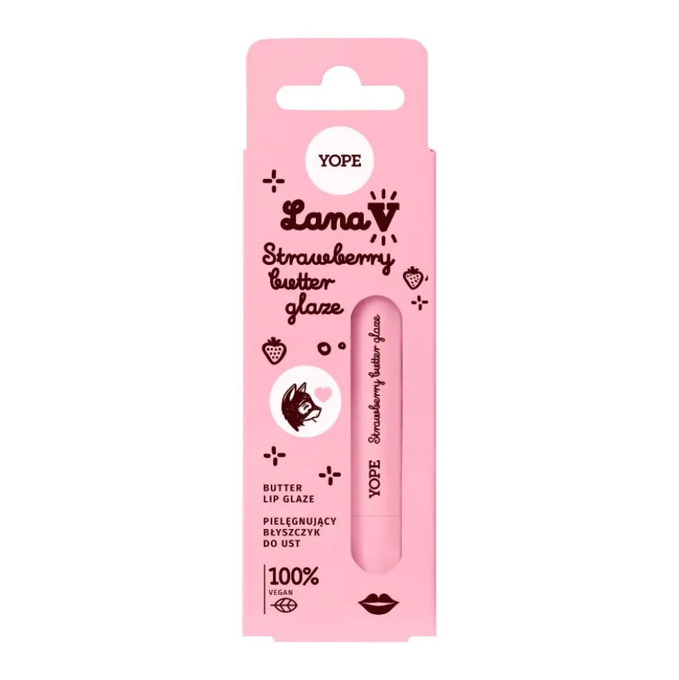 Yope Lana V Lip Glaze pielęgnujący błyszczyk do ust Strawberry Butter 8ml